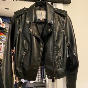 Women’s Faux Leather Jacket- Black - size small
